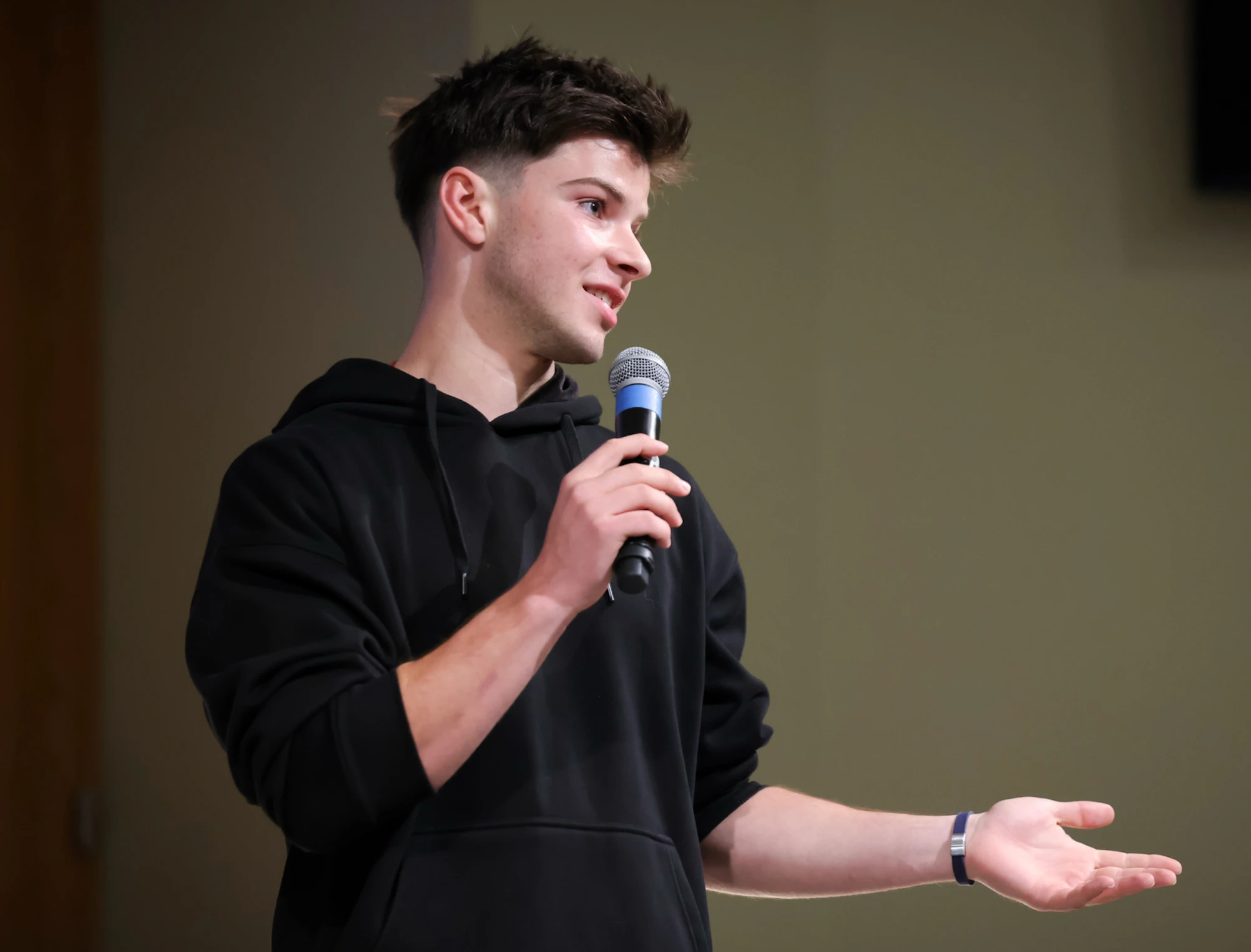 Cole Bonawitz speaking at an event